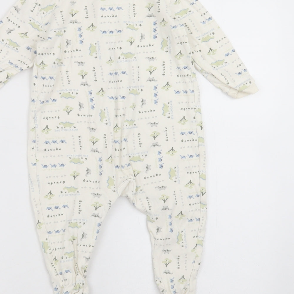 Marks and Spencer Baby Ivory   Babygrow One-Piece Size 6-9 Months  - dinosaur pattern