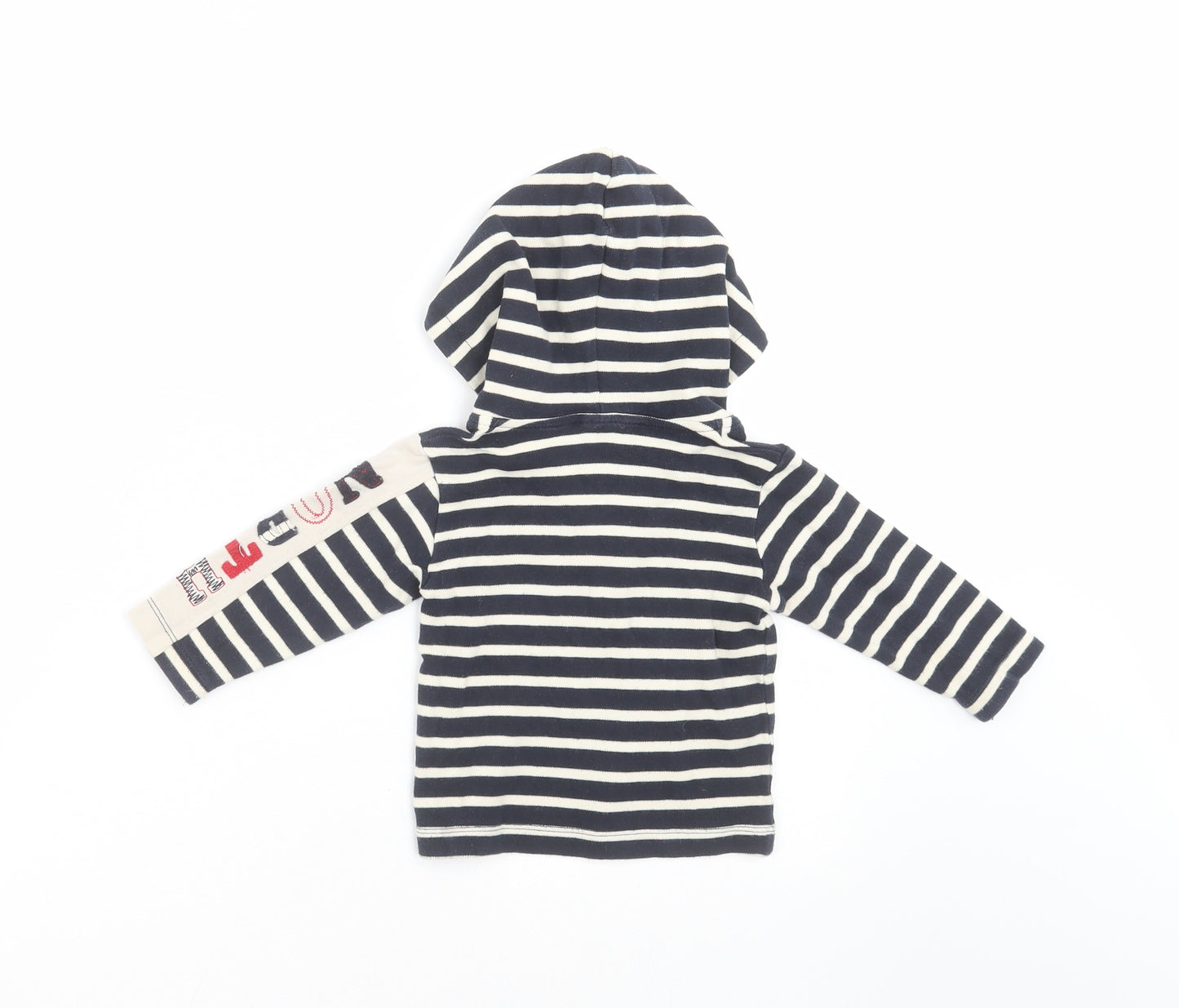 Preworn Boys Blue Striped  Pullover Jumper Size 12-18 Months  - hoodie 12 months