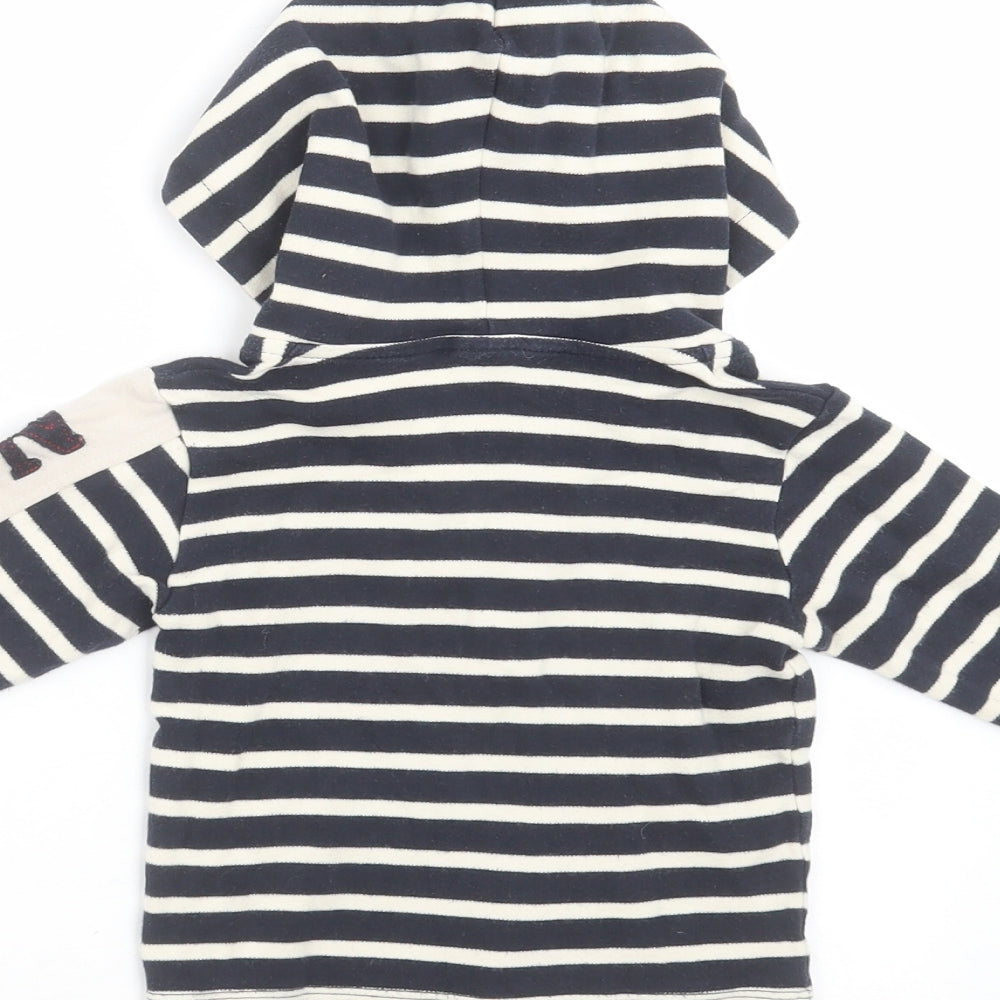 Preworn Boys Blue Striped  Pullover Jumper Size 12-18 Months  - hoodie 12 months
