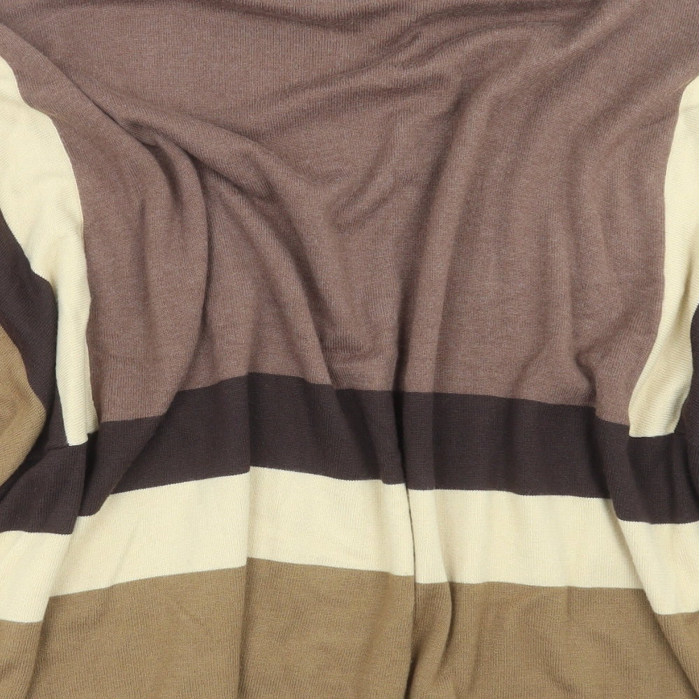 Cruz Womens Brown Striped Knit Cape Jumper Size M