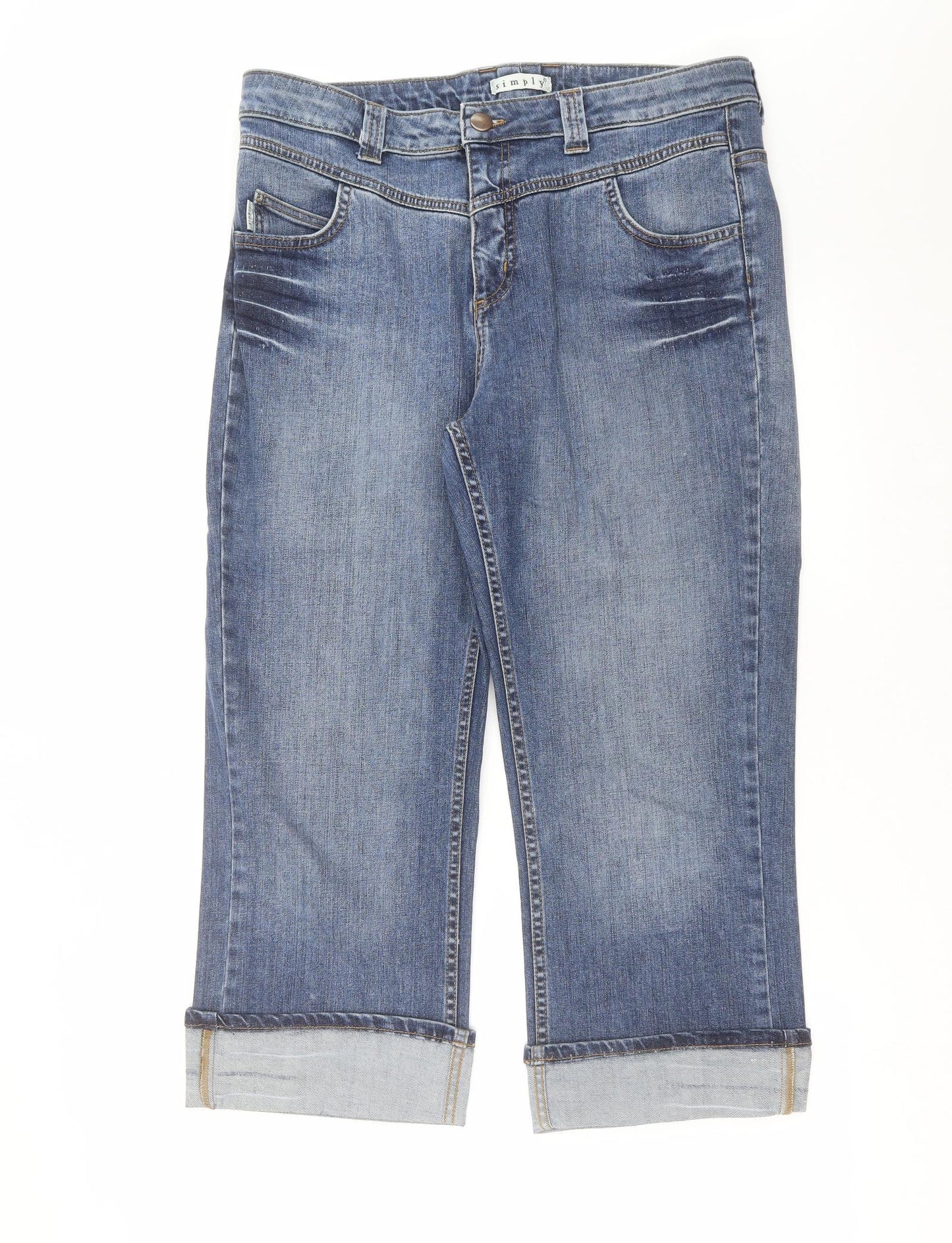 Simply Womens Blue  Denim Cropped Jeans Size 18 L23 in