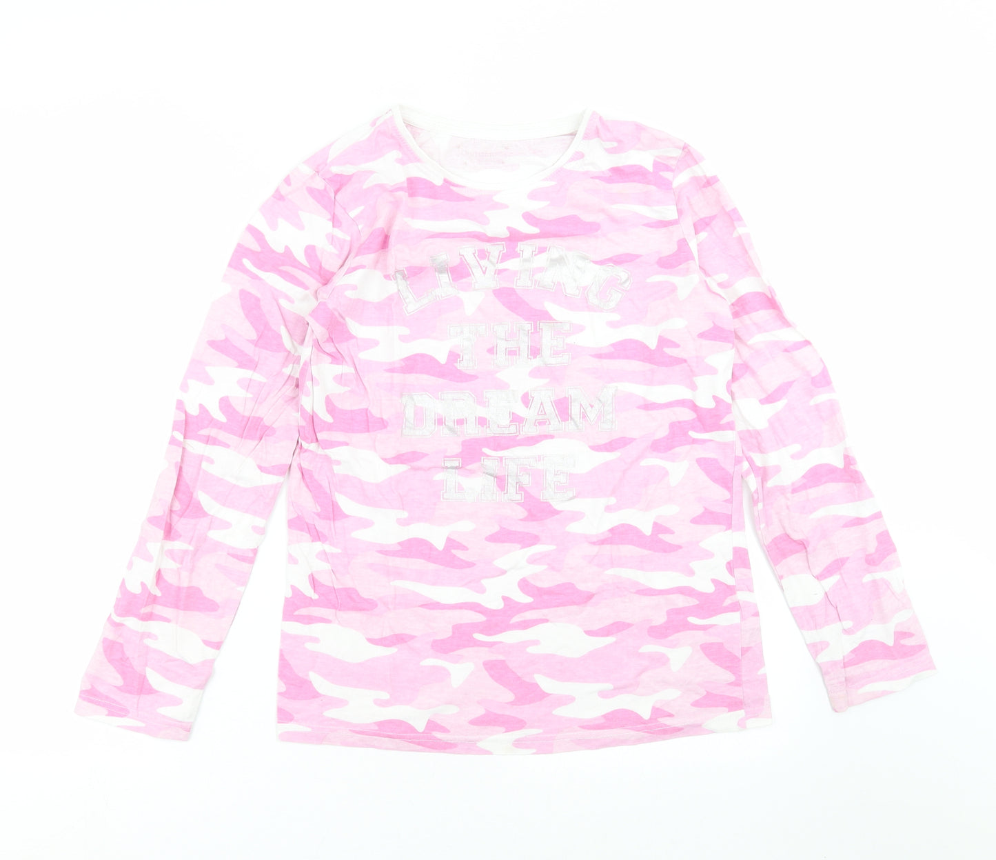 Primark Girls Pink Camouflage  Top Pyjama Top Size 13-14 Years  - dream life