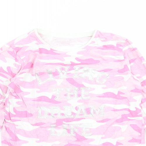 Primark Girls Pink Camouflage  Top Pyjama Top Size 13-14 Years  - dream life