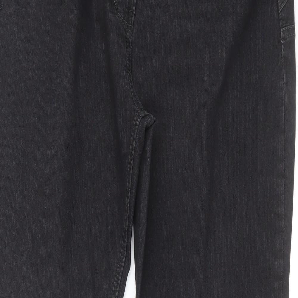 George Womens Black  Denim Straight Jeans Size 14 L31 in