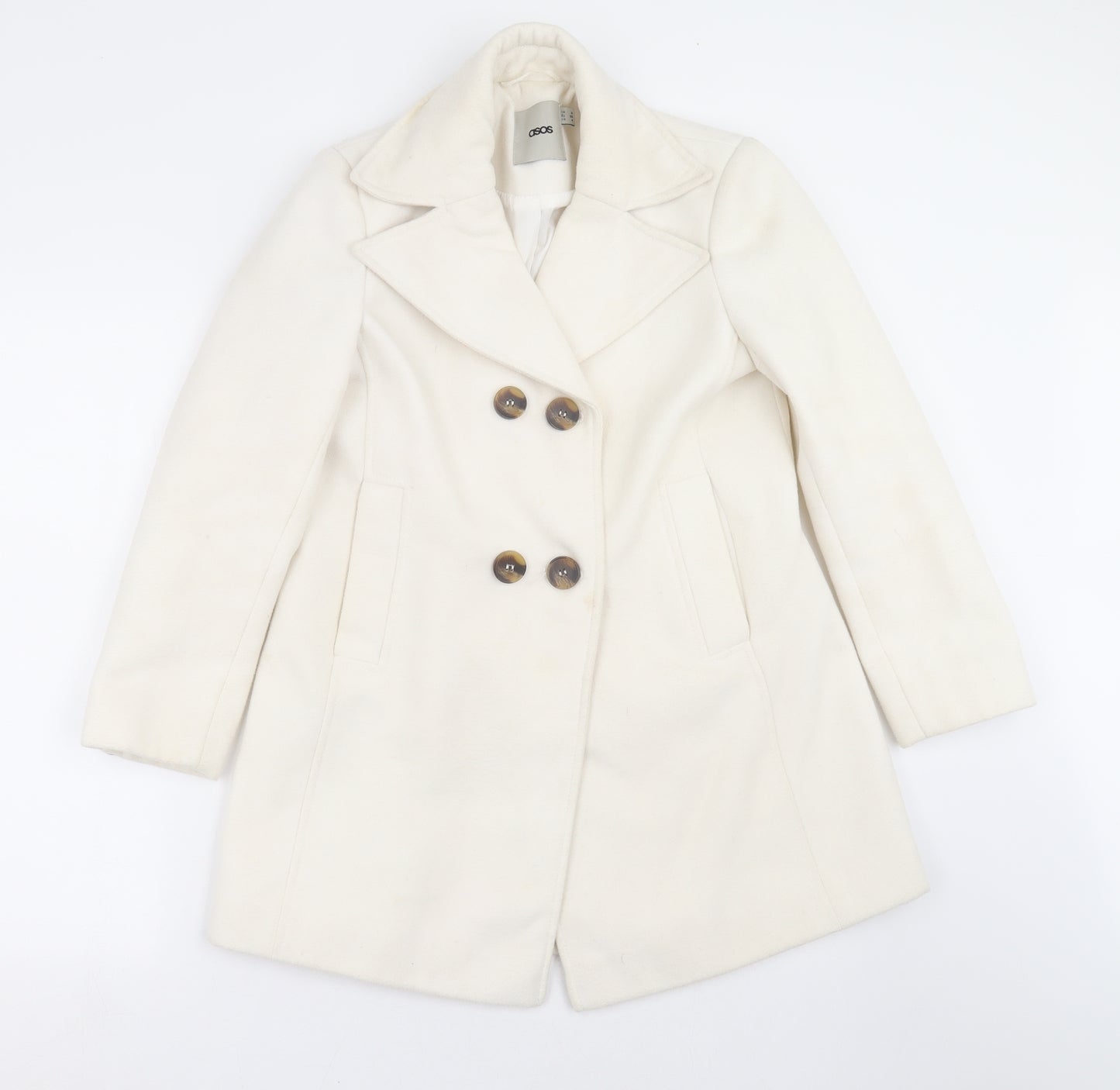 ASOS Womens Ivory   Pea Coat Coat Size 8