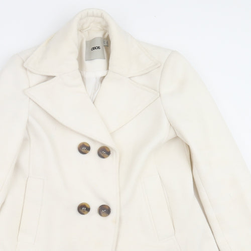 ASOS Womens Ivory   Pea Coat Coat Size 8