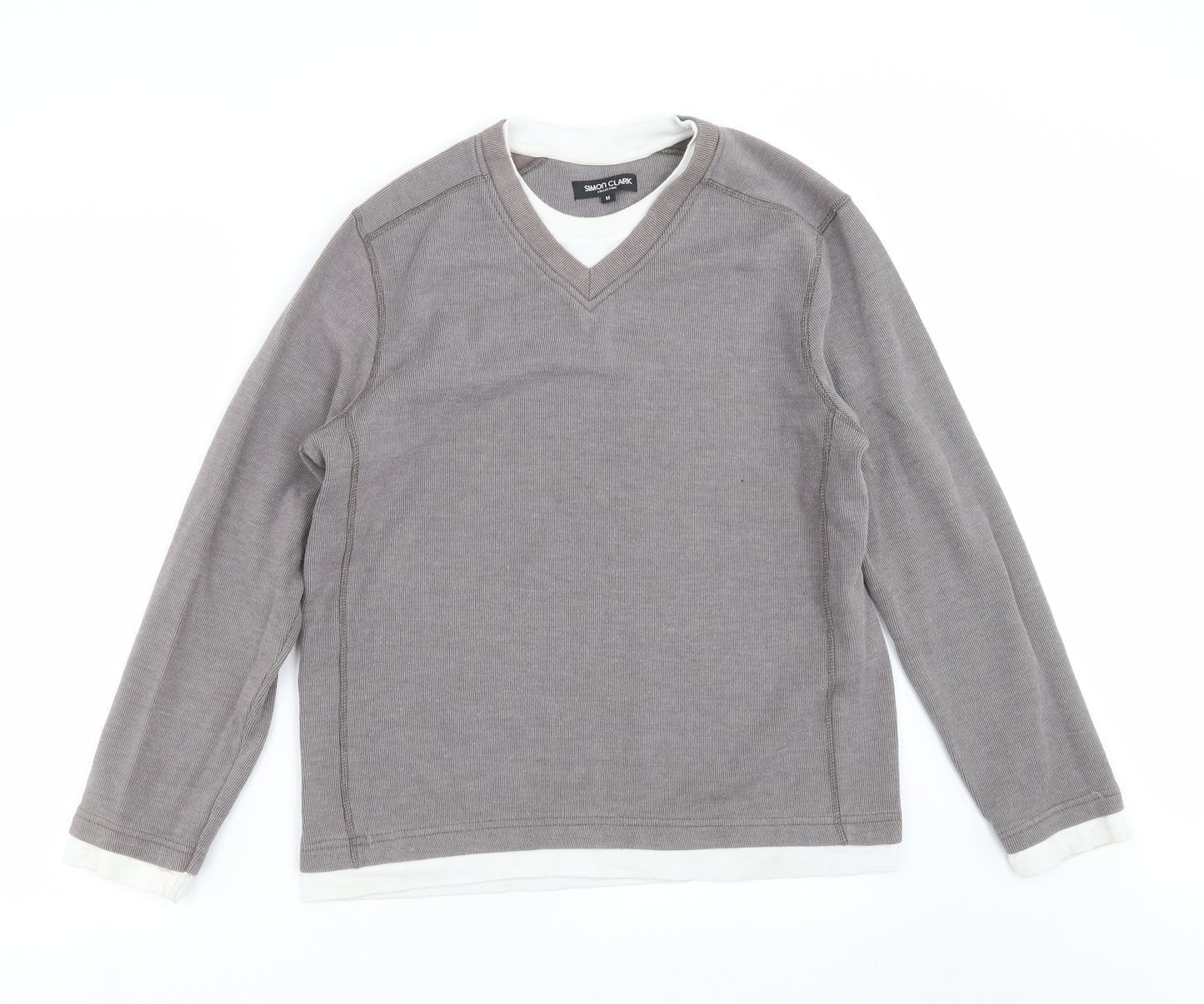 Simon Clark Mens Grey   Pullover Jumper Size M