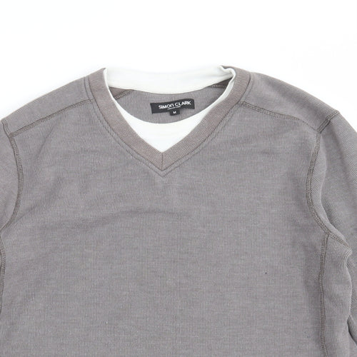 Simon Clark Mens Grey   Pullover Jumper Size M