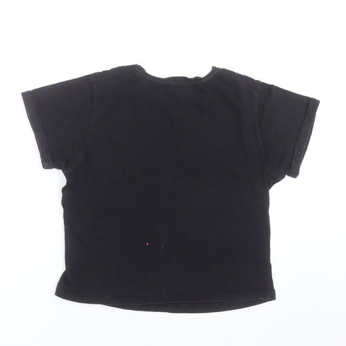 New Look Girls Black   Basic T-Shirt Size M  - sloth