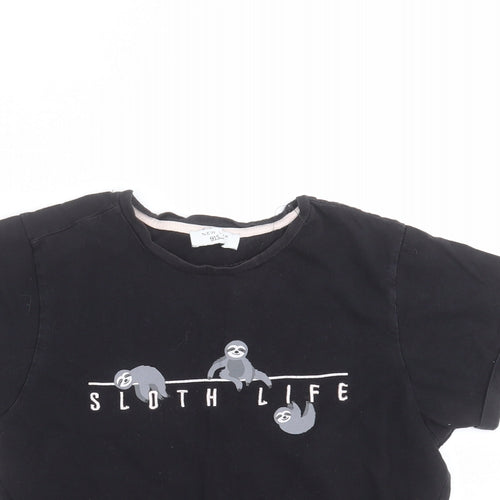 New Look Girls Black   Basic T-Shirt Size M  - sloth