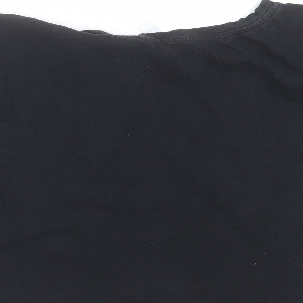 New Look Girls Black   Cropped T-Shirt Size M  - cactus