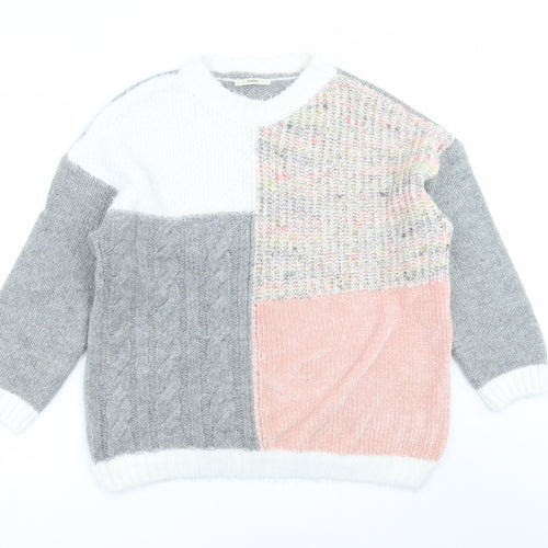 George Womens Grey  Knit Pullover Jumper Size 16  - Colour Block