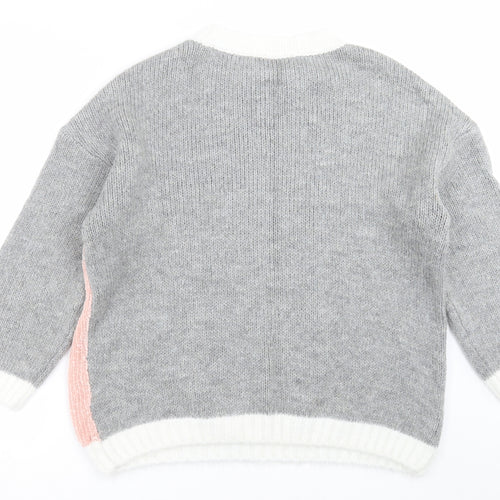 George Womens Grey  Knit Pullover Jumper Size 16  - Colour Block