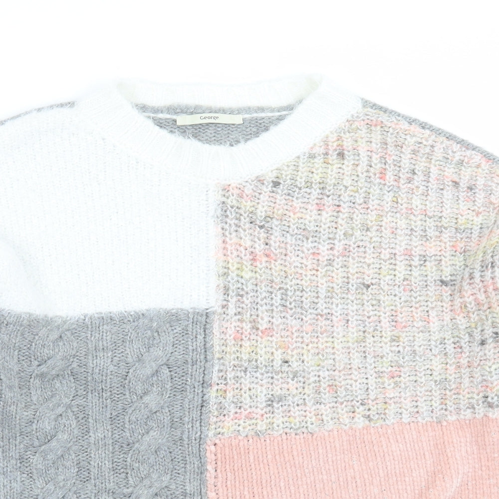 George Womens Grey  Knit Pullover Jumper Size 16  - Colour Block