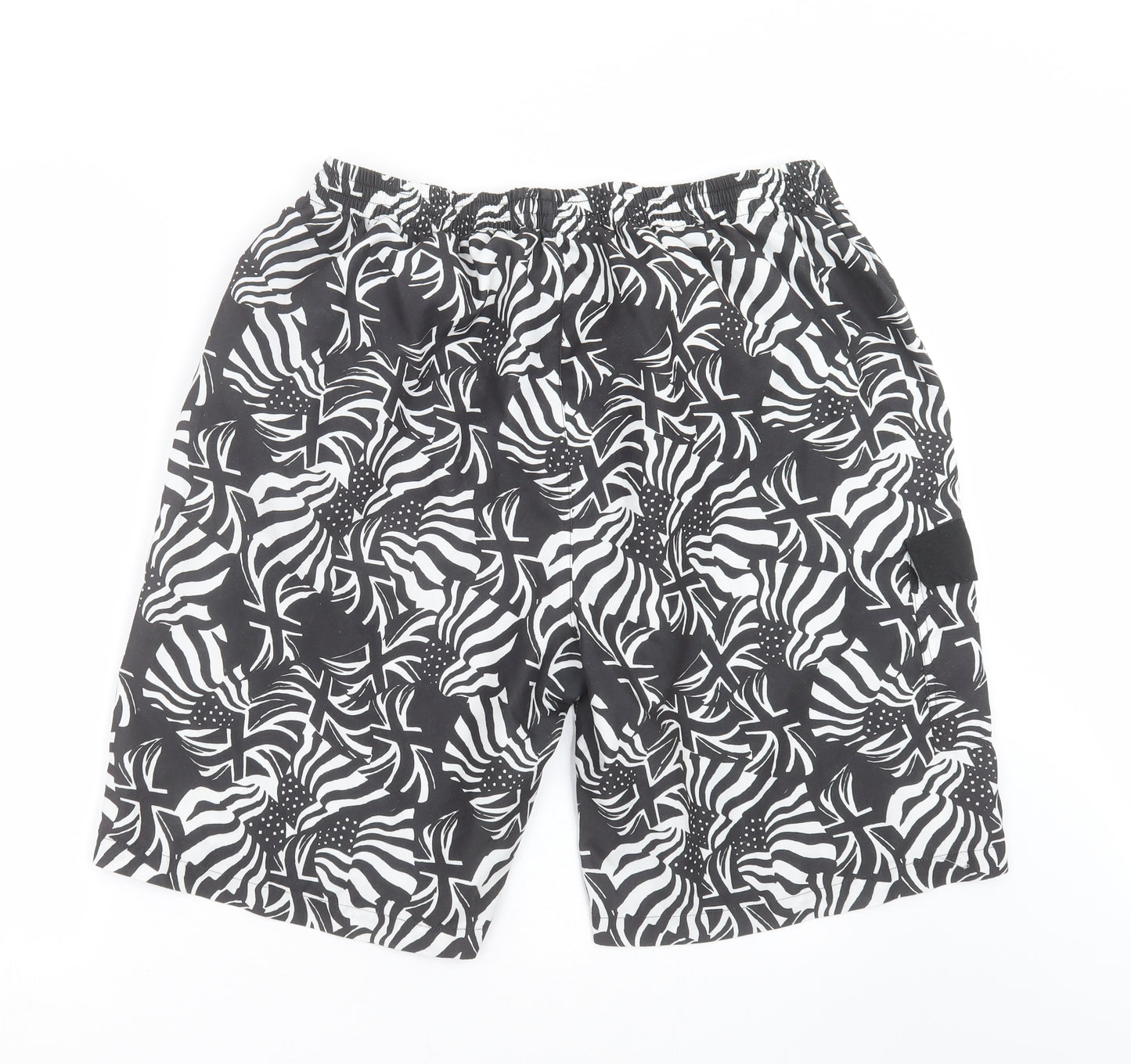 Jacamo Mens Black Geometric  Bermuda Shorts Size L - swim short