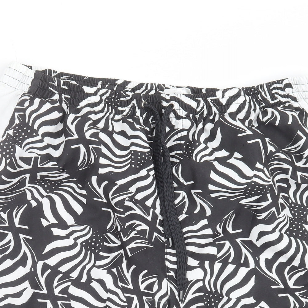 Jacamo Mens Black Geometric  Bermuda Shorts Size L - swim short