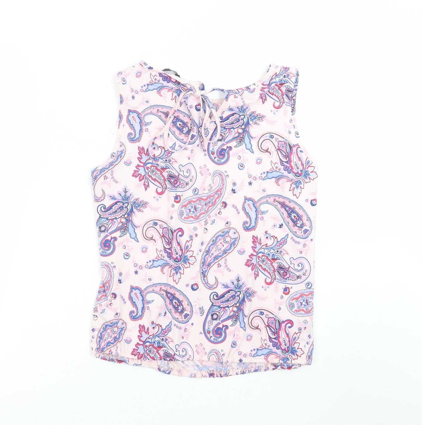 M&Co Womens Pink Paisley  Basic Blouse Size 12