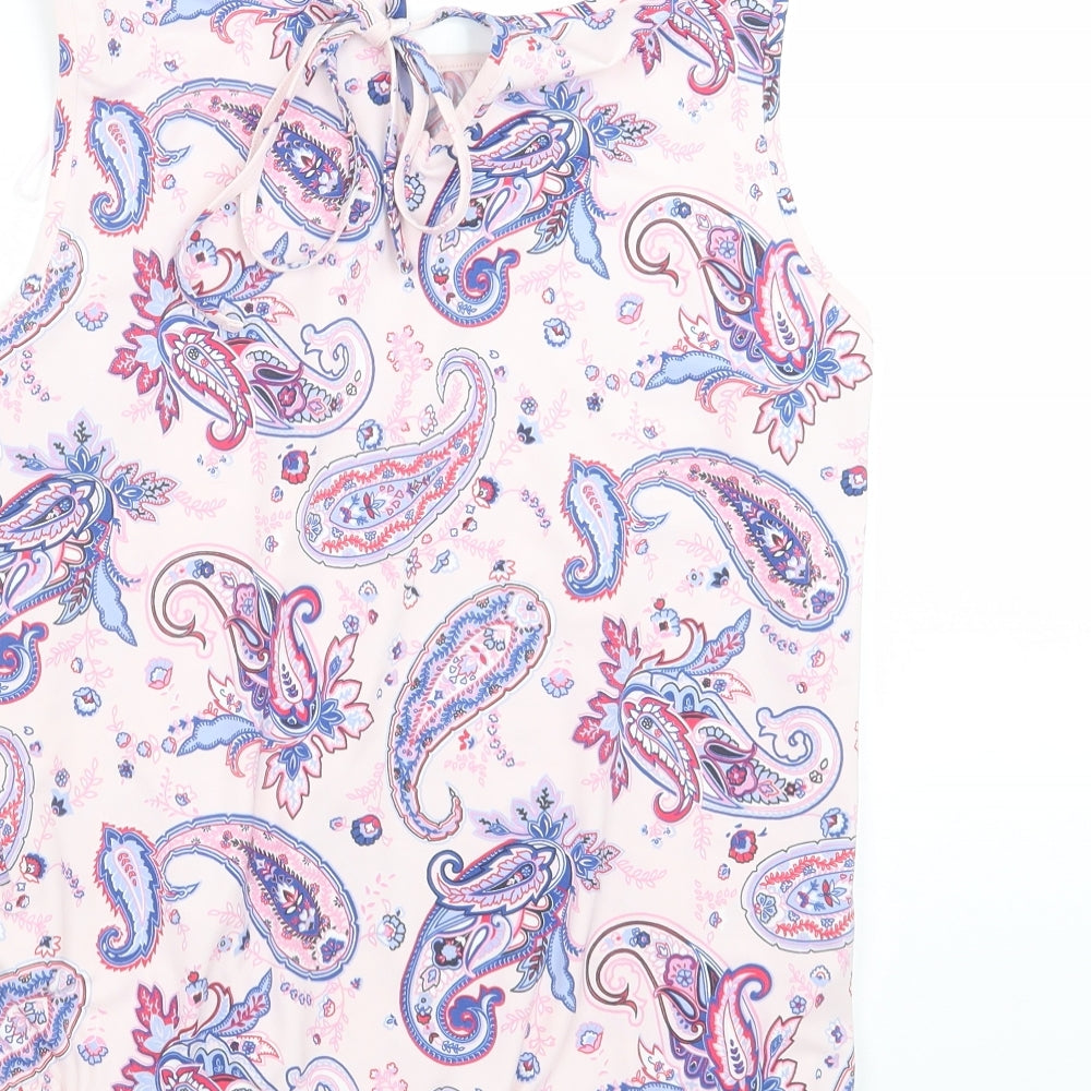 M&Co Womens Pink Paisley  Basic Blouse Size 12
