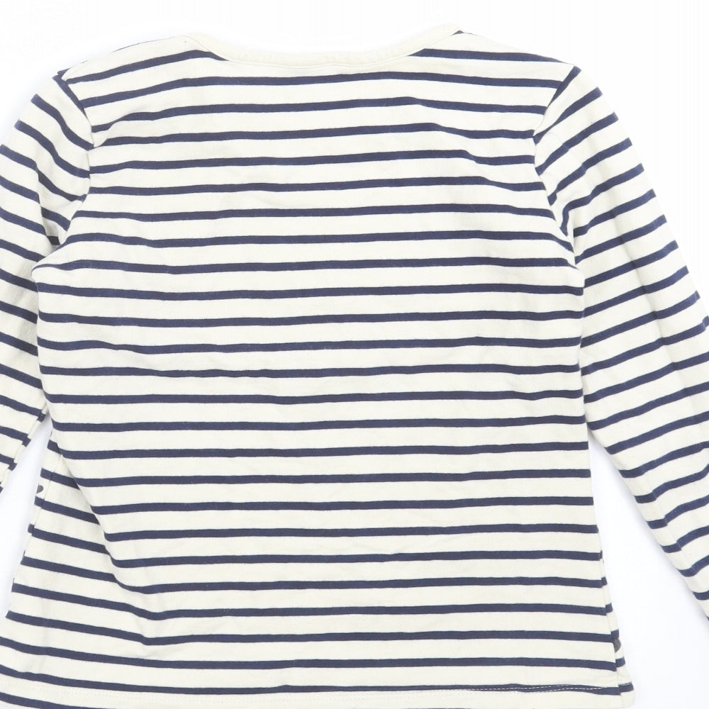 George Girls Ivory Striped  Pullover Sweatshirt Size 9-10 Years  - smile
