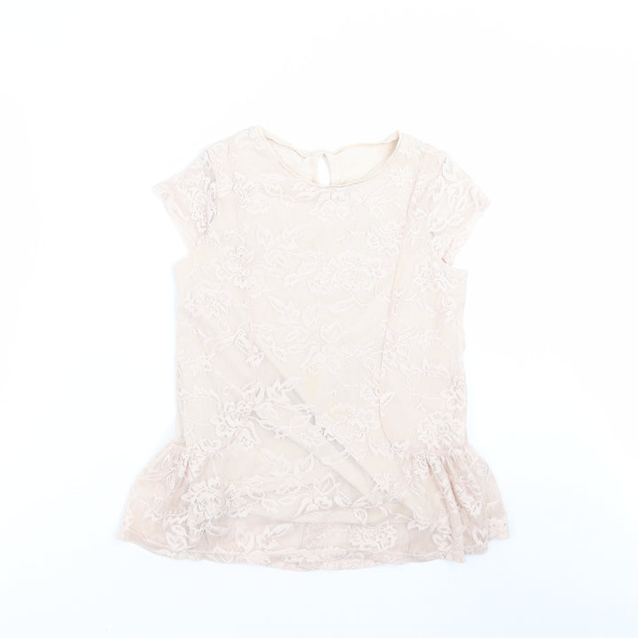 George Girls Pink Floral Basic Blouse Size 11-12 Years