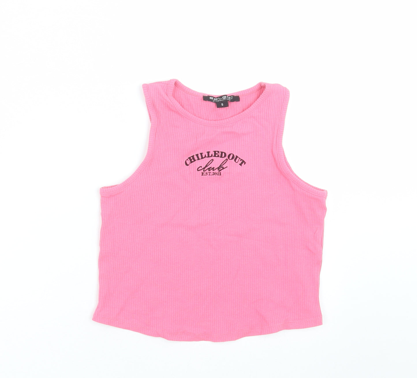 Select Womens Pink   Cropped T-Shirt Size S  - chilled out