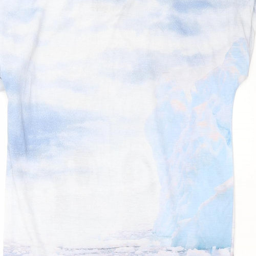 Select Womens Blue Solid  Top Nightshirt Size S  - pengins