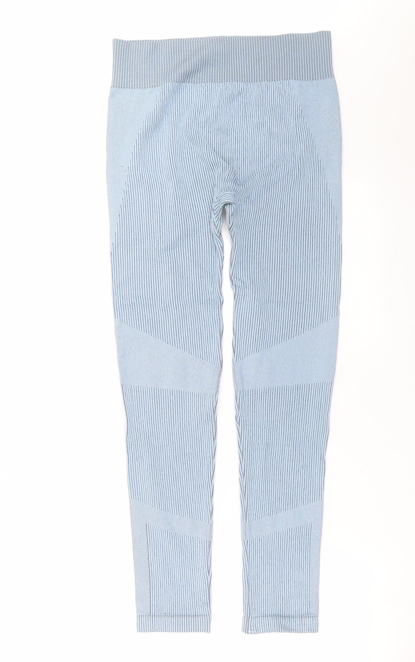 George Womens Blue Striped  Compression Leggings Size L L29 in