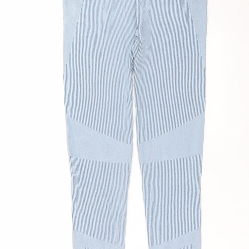 George Womens Blue Striped  Compression Leggings Size L L29 in