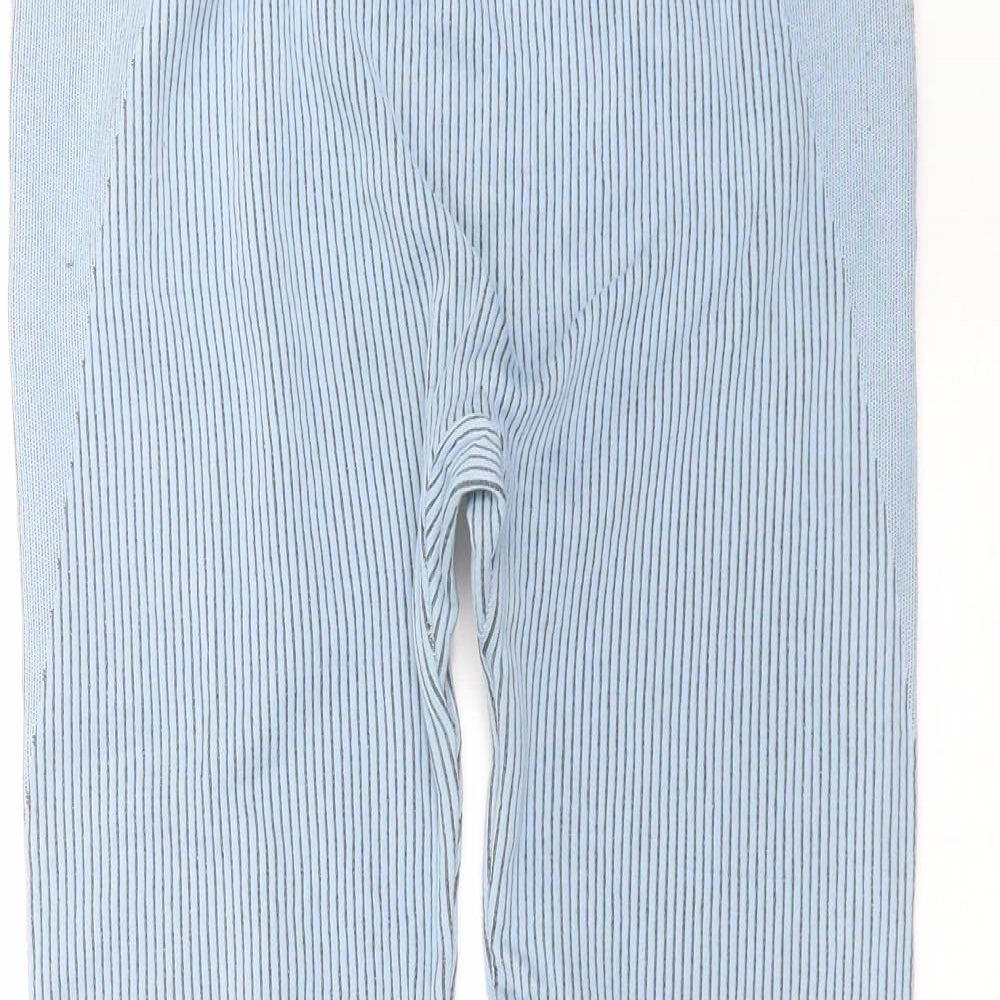 George Womens Blue Striped  Compression Leggings Size L L29 in