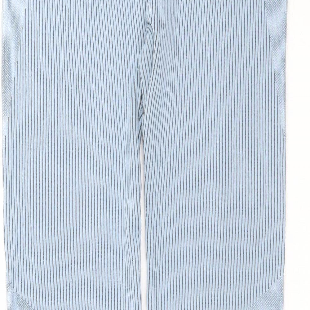 George Womens Blue Striped  Compression Leggings Size L L29 in