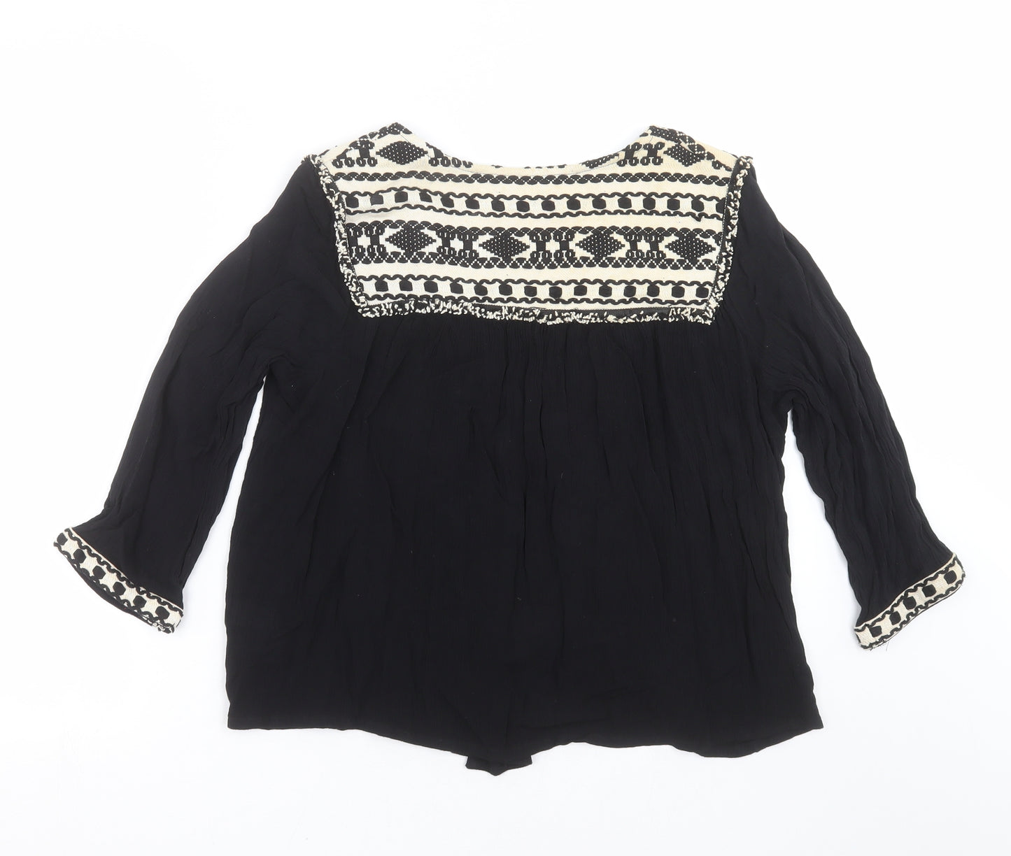 F&F Womens Black Geometric  Cardigan Jumper Size 12