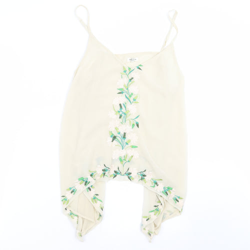 River Island Womens Beige Floral  Camisole Blouse Size 16