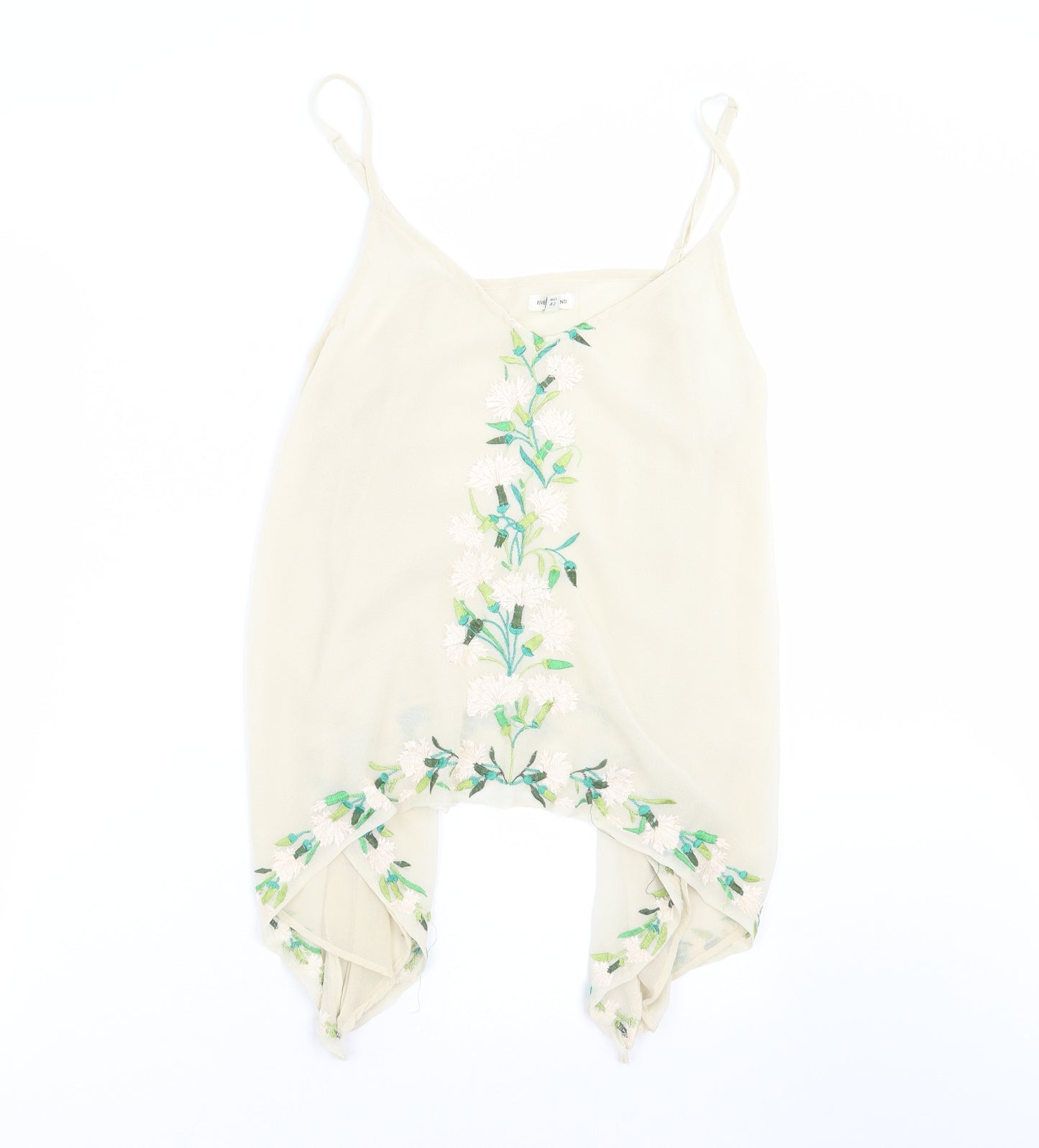 River Island Womens Beige Floral  Camisole Blouse Size 16