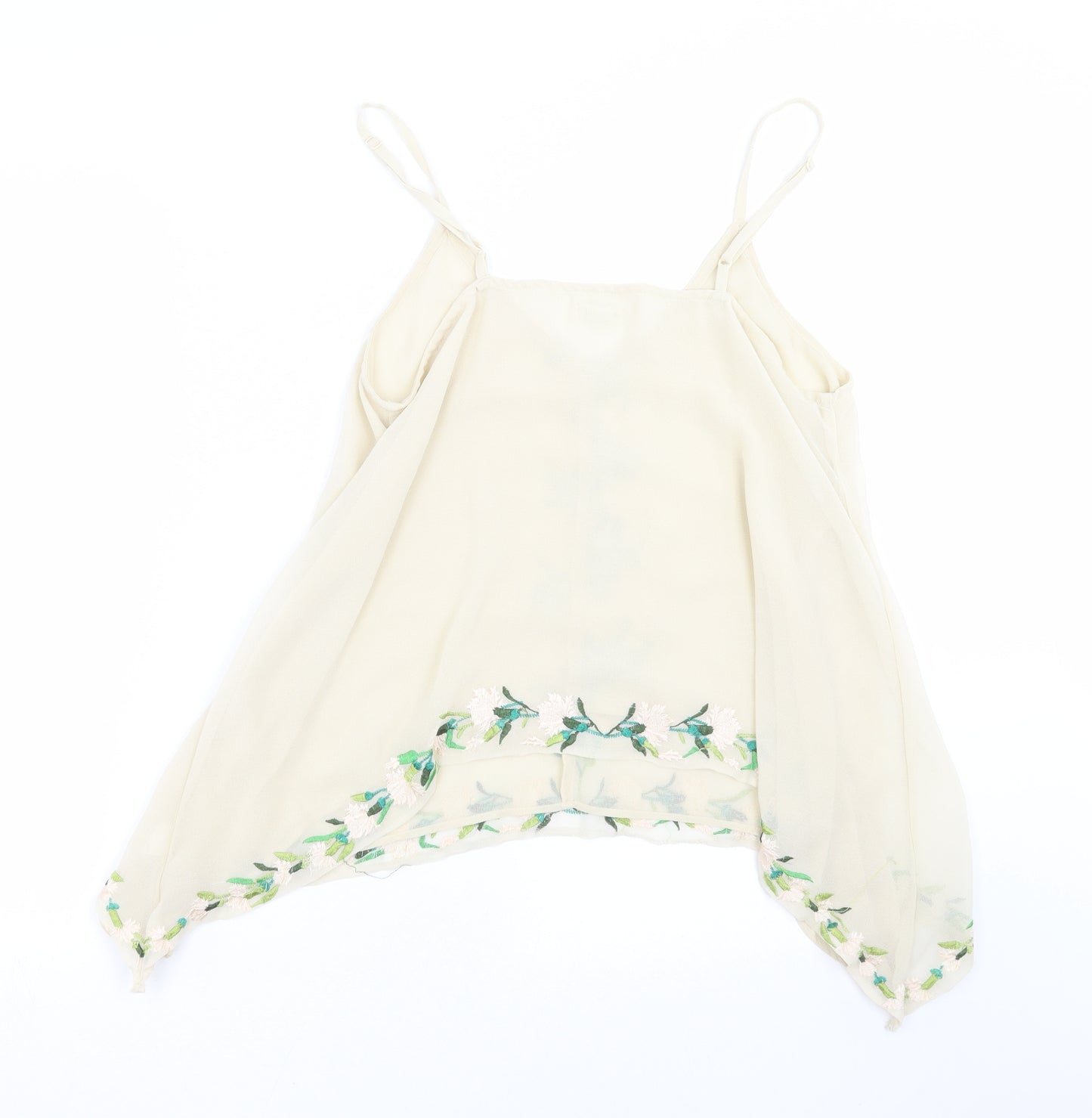 River Island Womens Beige Floral  Camisole Blouse Size 16