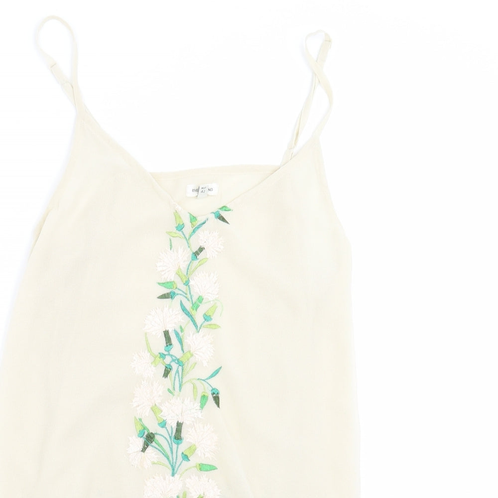 River Island Womens Beige Floral  Camisole Blouse Size 16