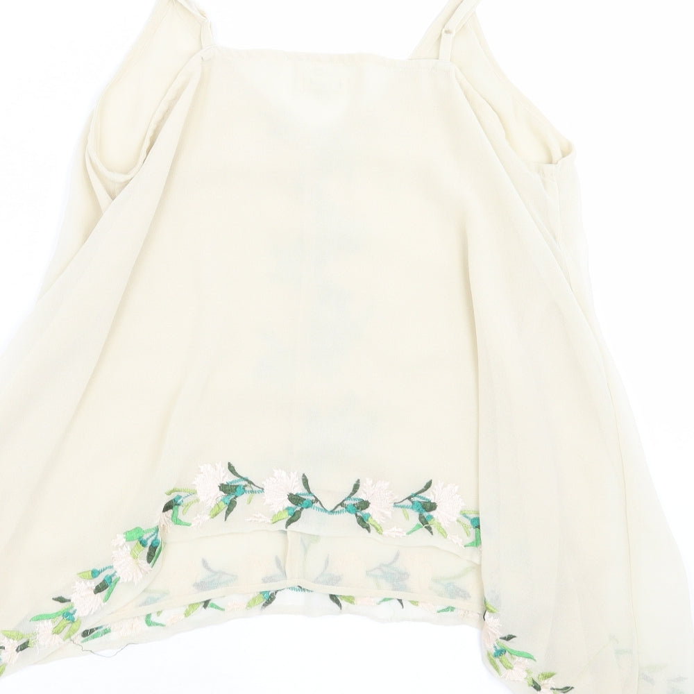 River Island Womens Beige Floral  Camisole Blouse Size 16