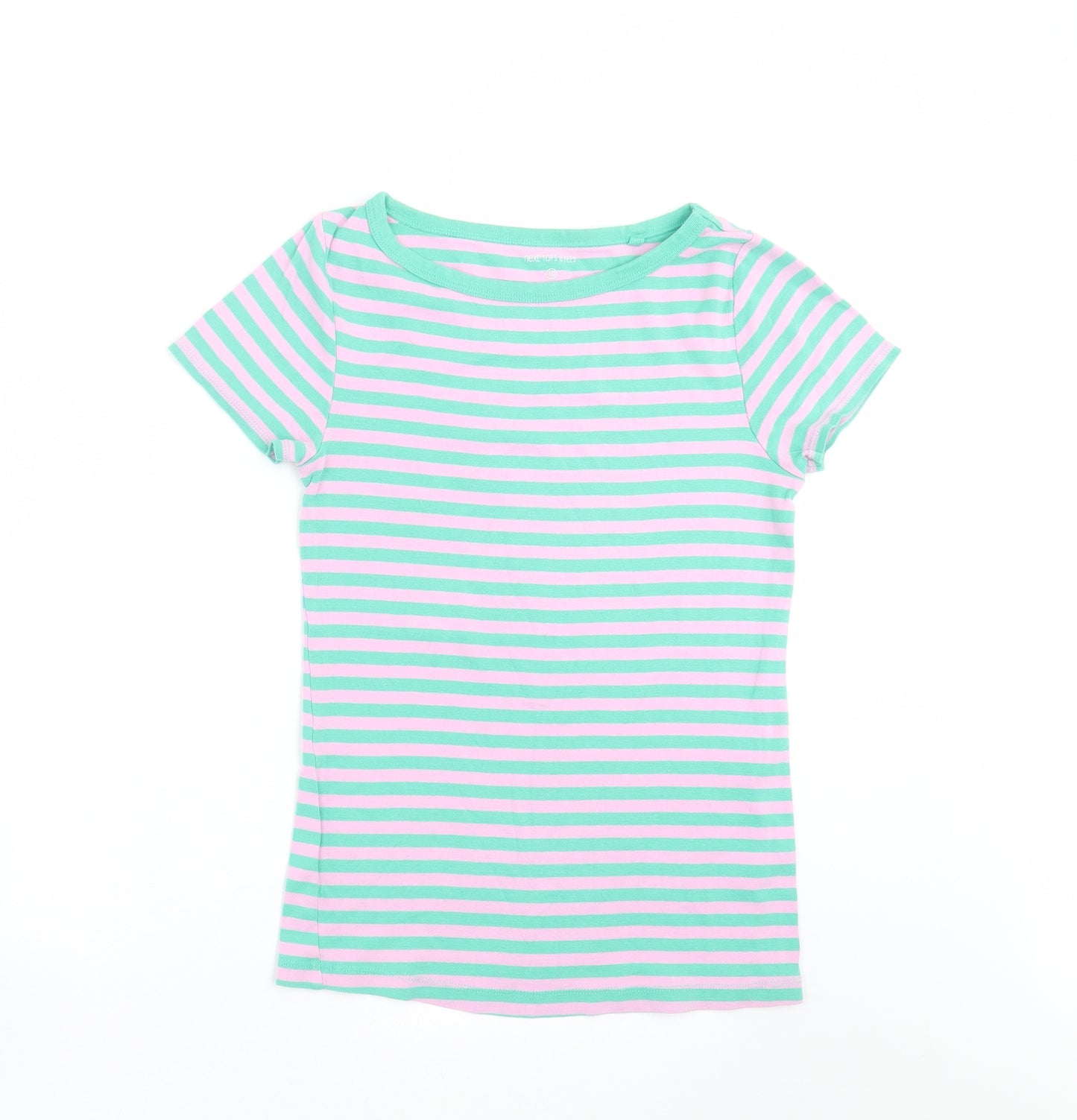 NEXT Womens Green Striped  Basic T-Shirt Size 10