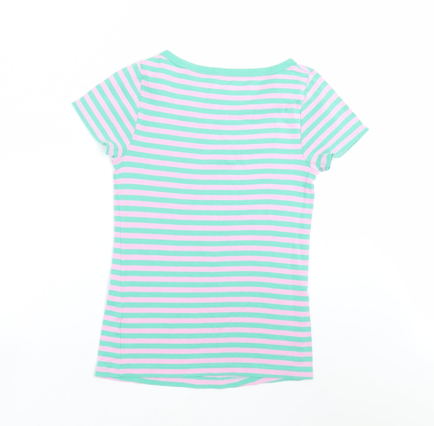 NEXT Womens Green Striped  Basic T-Shirt Size 10