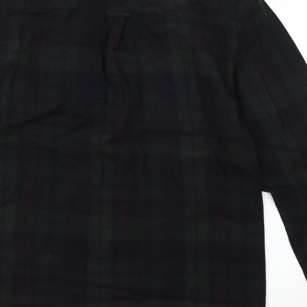 Bellfield Mens Green Check   Button-Up Size S