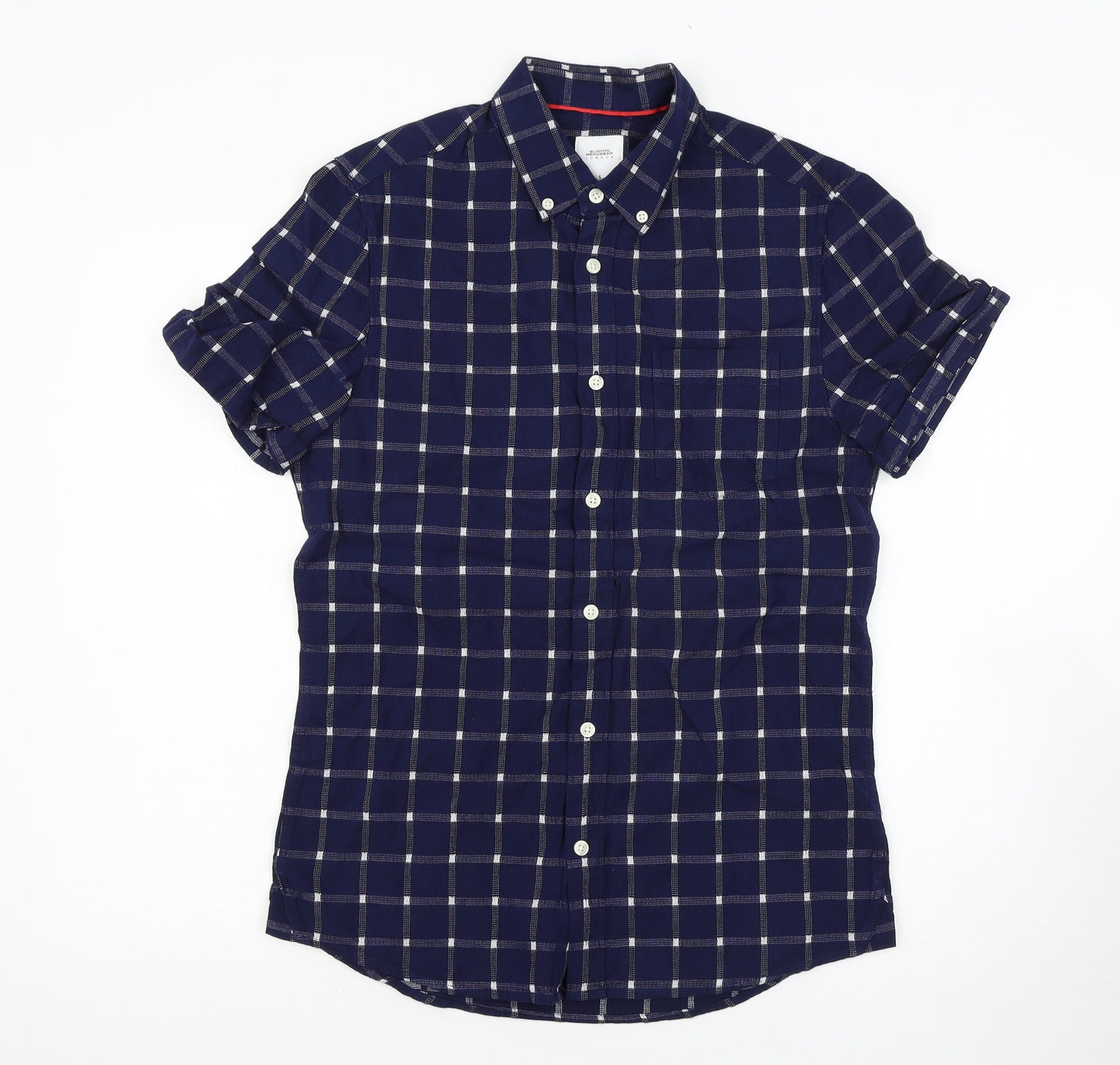 Burton Mens Blue Check   Button-Up Size S