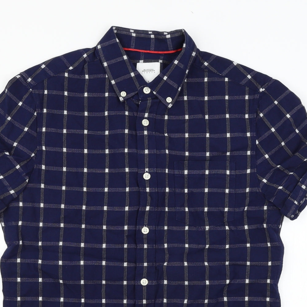 Burton Mens Blue Check   Button-Up Size S