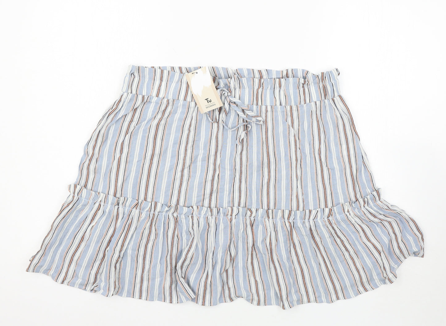 TU Womens Multicoloured Striped  Mini Skirt Size 16