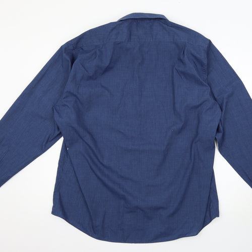 George Mens Blue    Button-Up Size 17