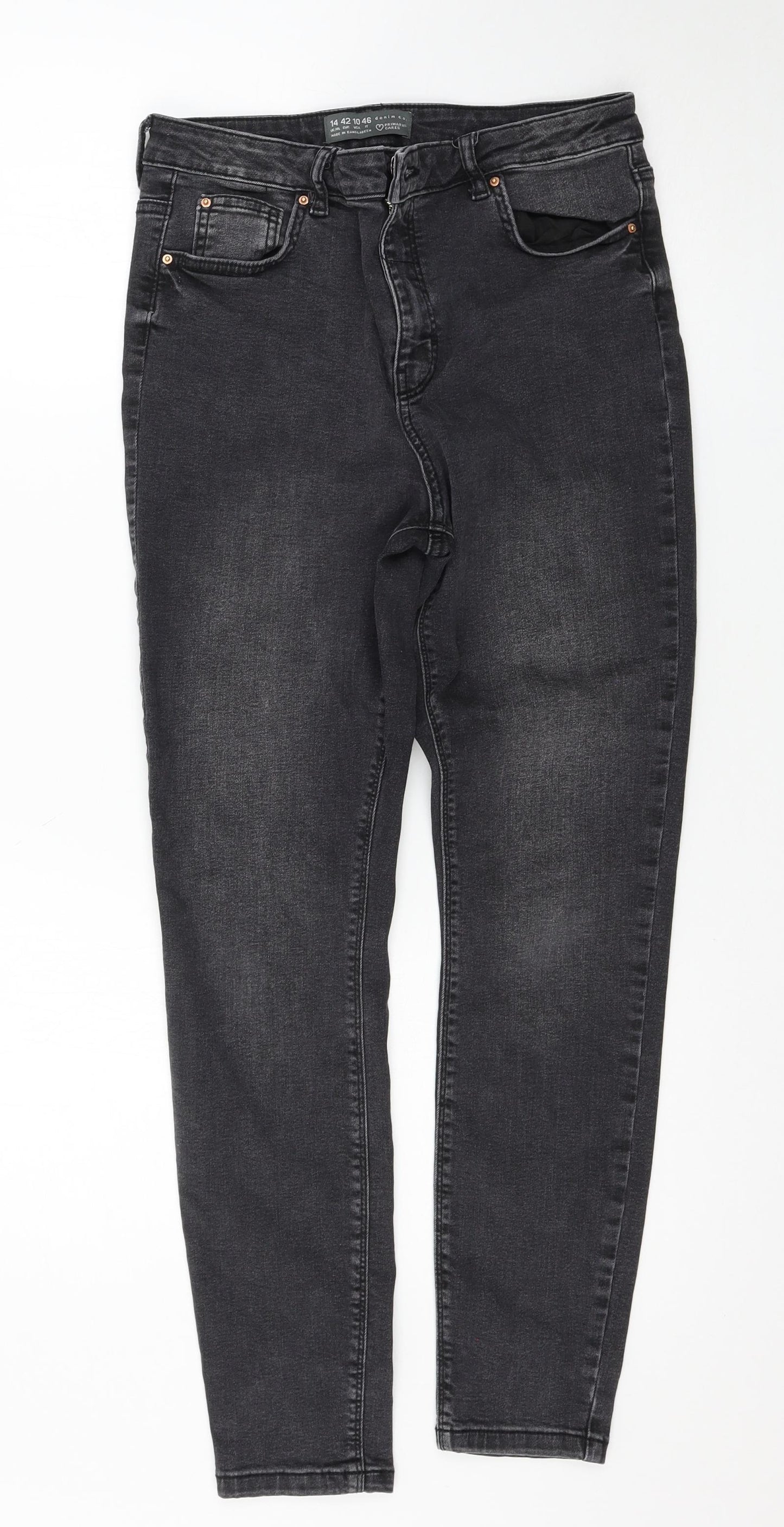 Denim & Co. Womens Black   Skinny Jeans Size 14 L27 in