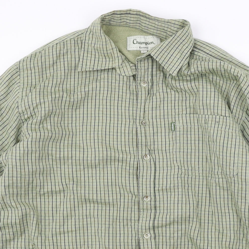 Champion Mens Green Check   Button-Up Size L