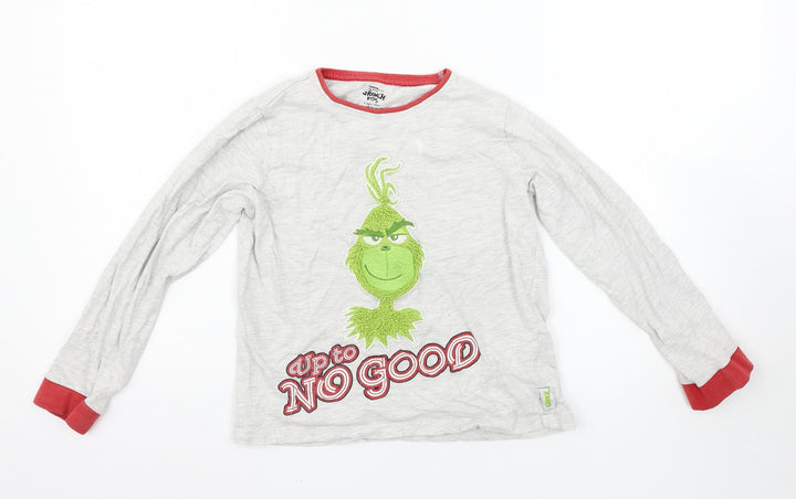 Primark Boys Grey Solid   Pyjama Top Size 9-10 Years