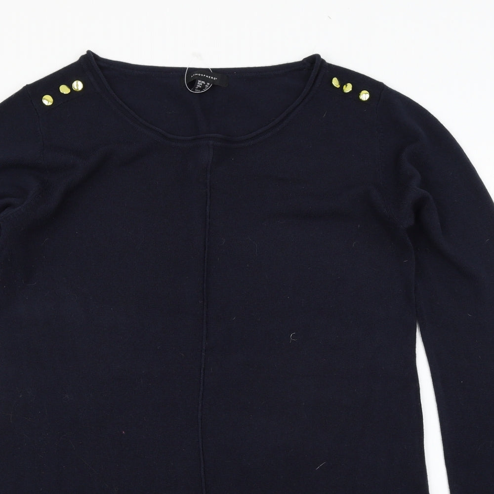 Atmosphere Womens Blue Houndstooth  Jumper Dress  Size 14