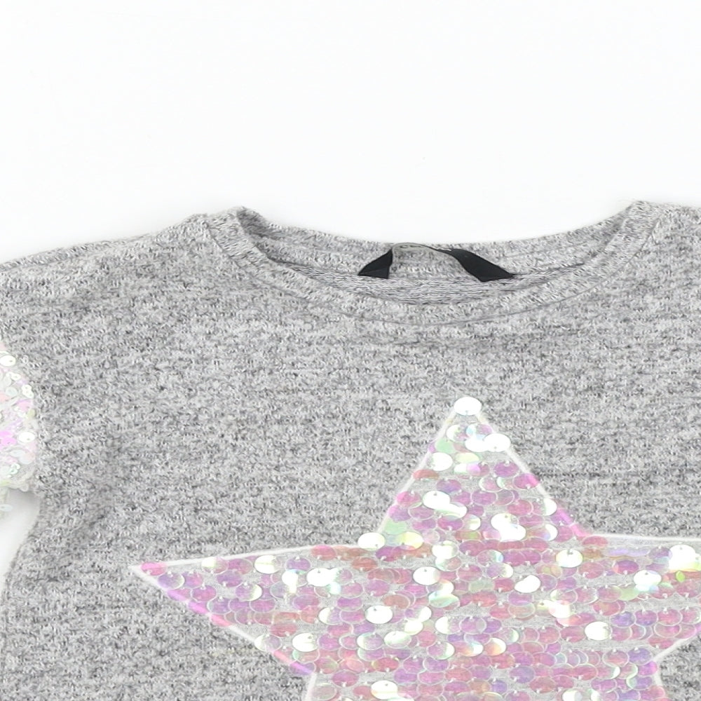 George Girls Grey   Pullover Jumper Size 4-5 Years