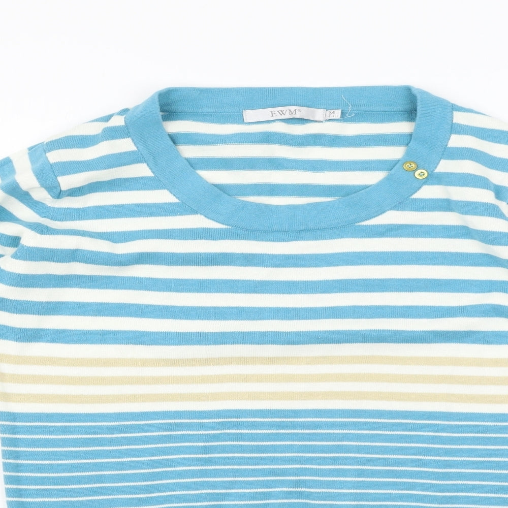 EWM Womens Multicoloured Striped  Pullover Jumper Size M