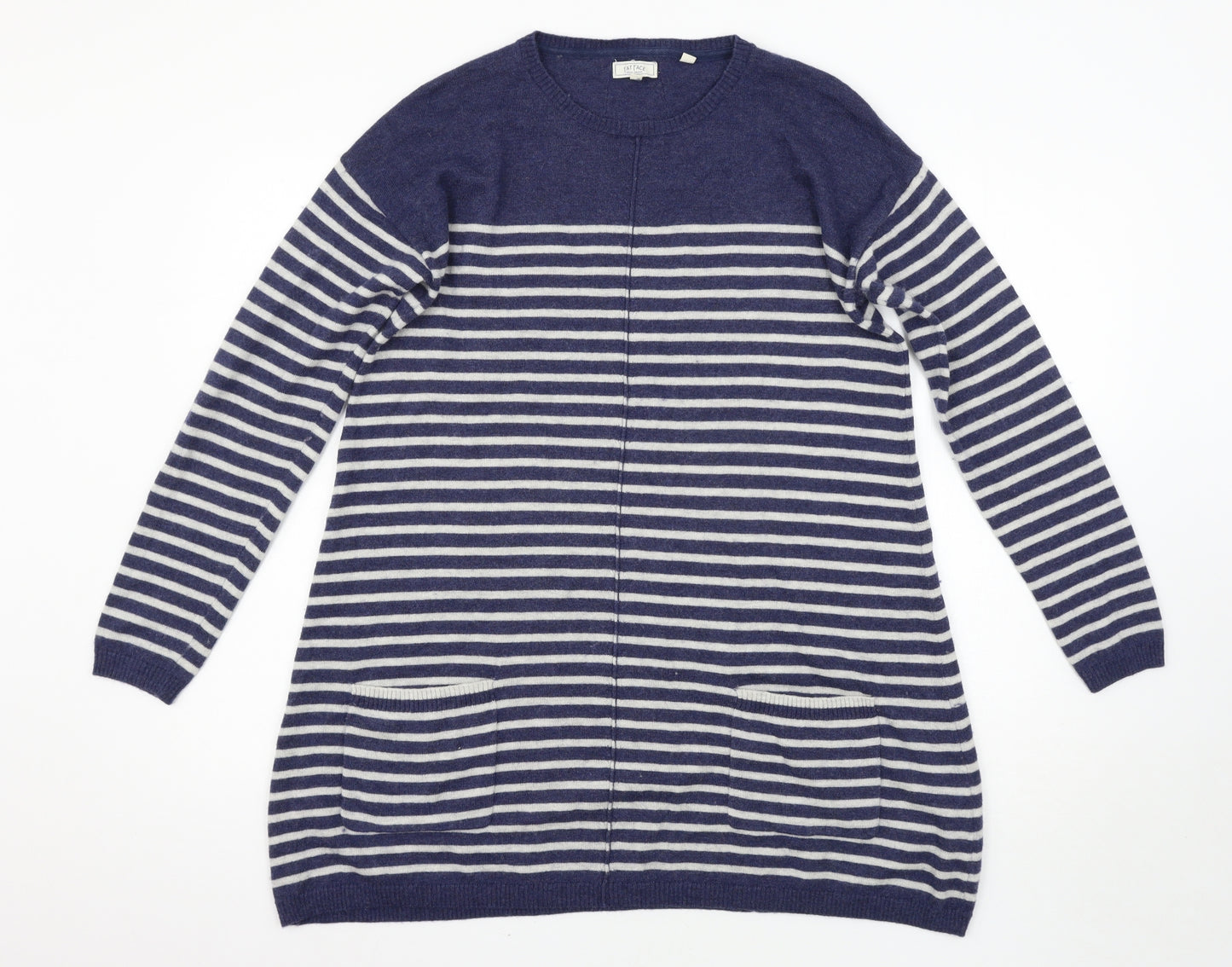 Fat Face Womens Blue Striped  Jumper Dress  Size 10